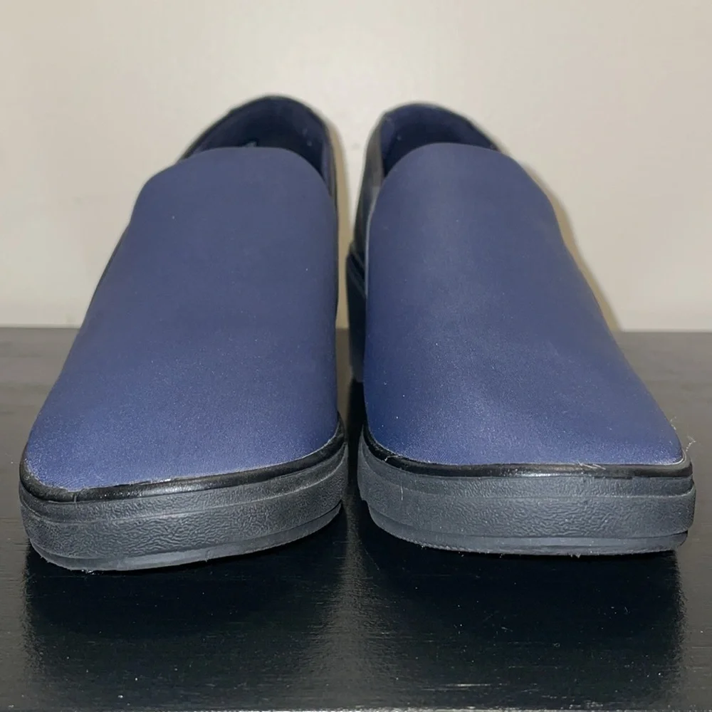 Clarks Women's Mazy Seabury Loafer, Navy Leather/Stretch Combi,‎ Size 8